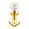 Крючок, латунь с кристаллом, глянцевое золото 24K, BR0437-030 – покупайте в интернет-магазине furnitarium.ru