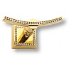 Крючок мебельный, с кристаллами Swarovski, золото – покупайте в интернет-магазине furnitarium.ru